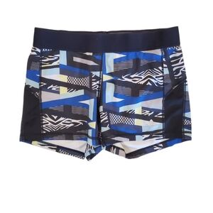 Adidas Women's Techfit Blue Geo Workout Crossfit Shorts Large‎